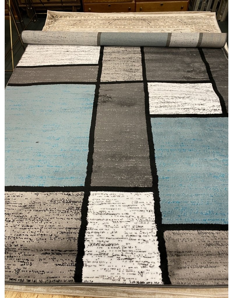 Barroso Geometric Blue/Gray/White Area Rug