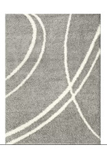 Caressa Abstract Shag Light Gray Area Rug