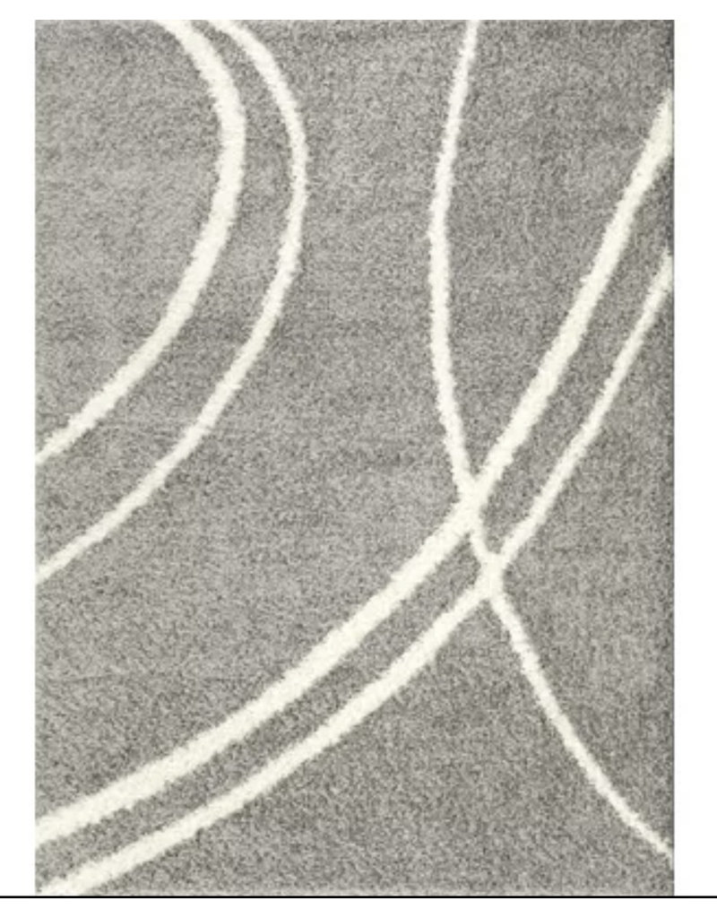 Caressa Abstract Shag Light Gray Area Rug