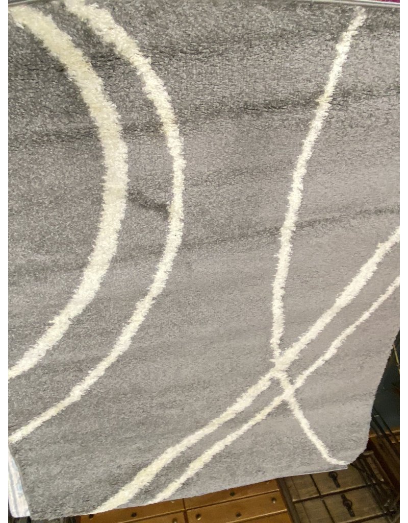 Caressa Abstract Shag Light Gray Area Rug