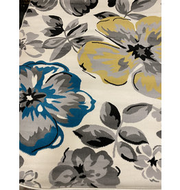 Regner Floral Cream/Gray/Blue Area Rug