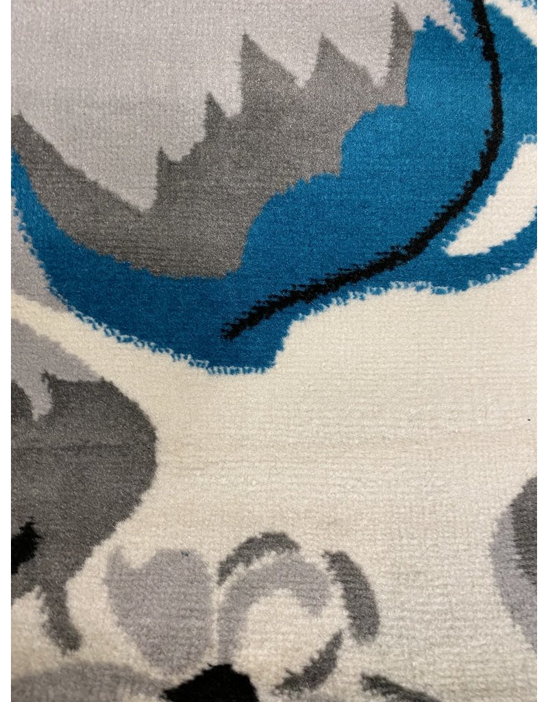 Regner Floral Cream/Gray/Blue Area Rug