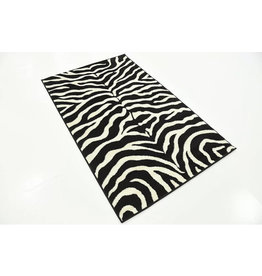 Subramanya Animal Print Handmade Tufted Black Area Rug
