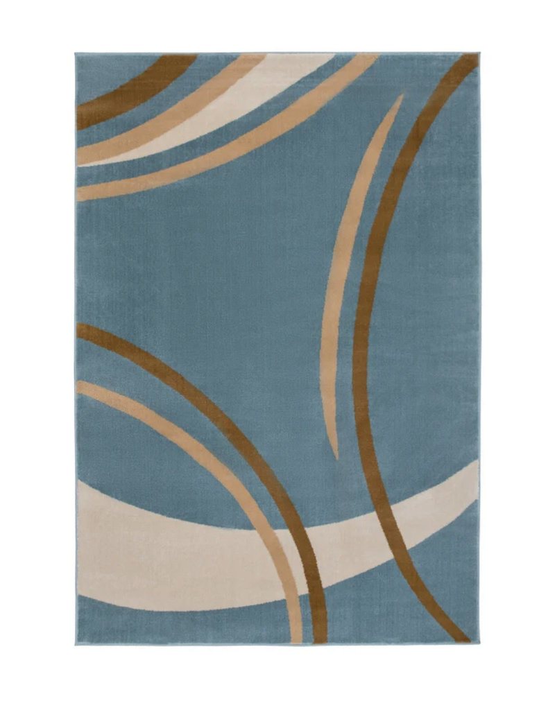 Allison Geometric Teal Blue Area Rug