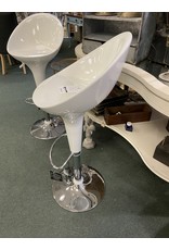White Molded Modern Bar Stool