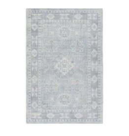 Oushak Hand Knotted Wool Blue Rug