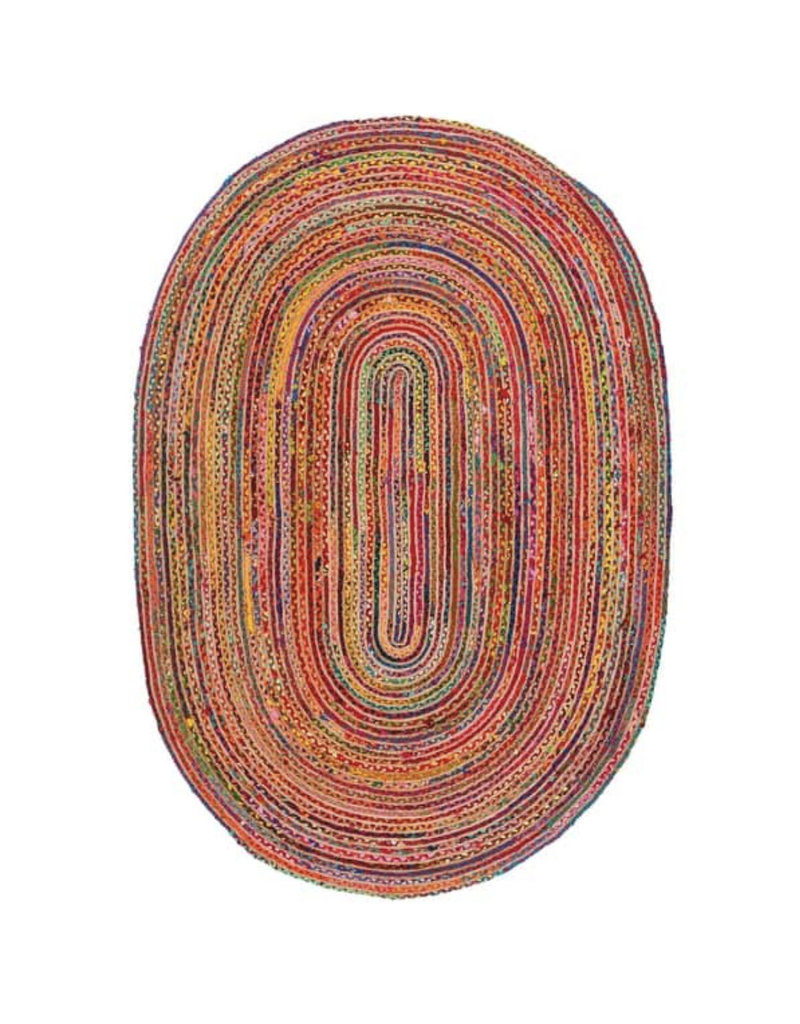 Handmade Cape Cod Marget Boho Coastal Jute Rug