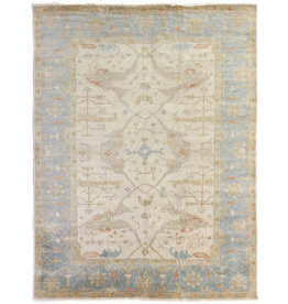 Oushak Hand Knotted Wool Blue Rug