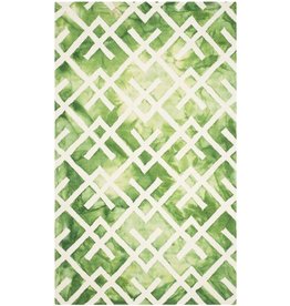 Jawhar Handwoven Cotton/Wool Green/Ivory Area Rug