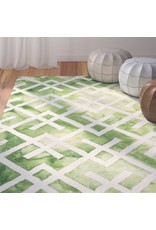 Jawhar Handwoven Cotton/Wool Green/Ivory Area Rug