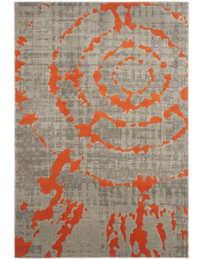 Deasia Light Gray/Orange Area Rug
