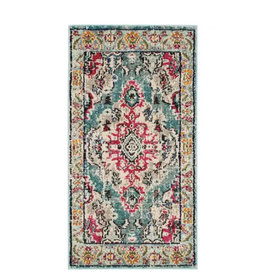 Lennert Light Blue/Fuchsia Area Rug