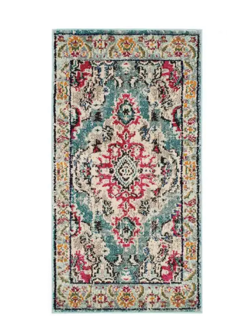Lennert Light Blue/Fuchsia Area Rug
