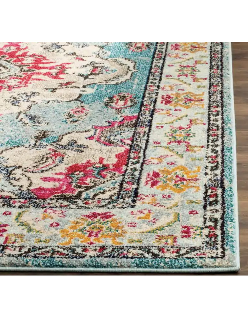 Lennert Light Blue/Fuchsia Area Rug