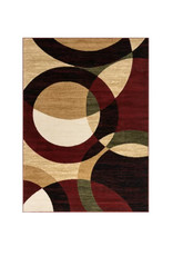 Chelsi Geometric Red/Beige Area Rug