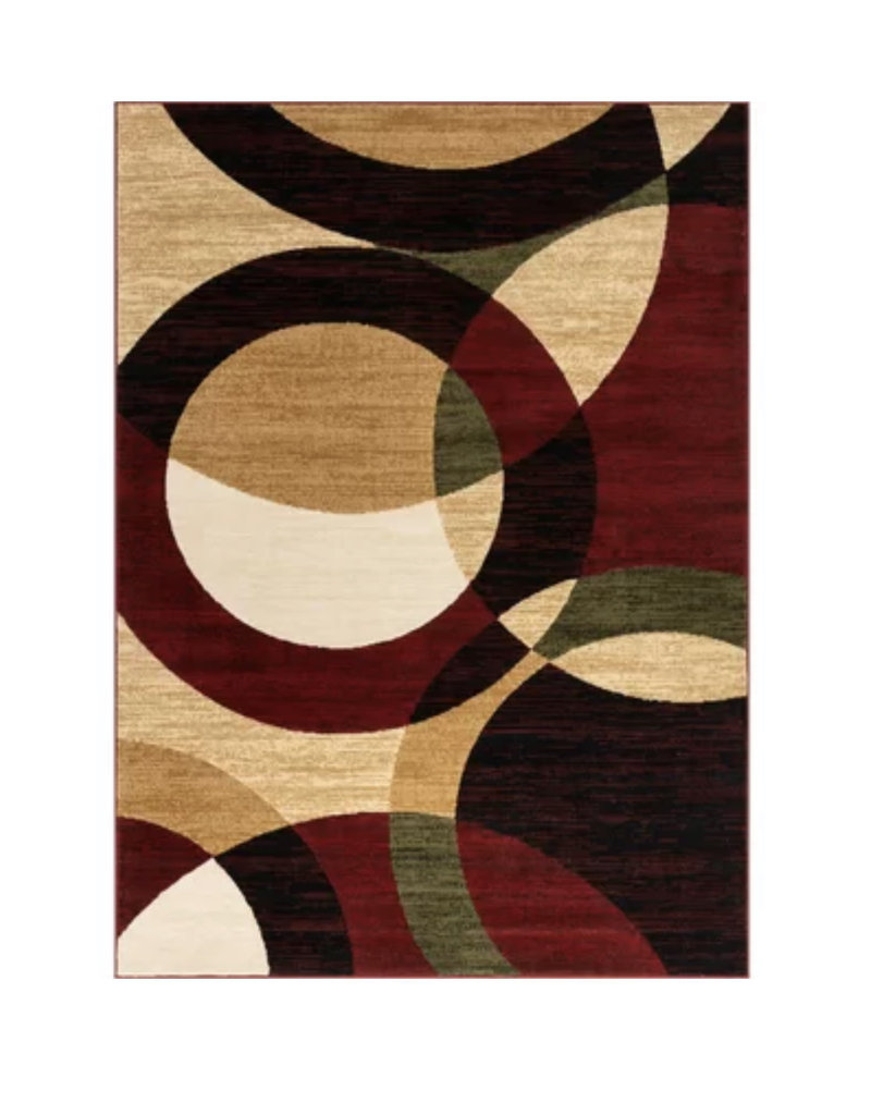 Chelsi Geometric Red/Beige Area Rug