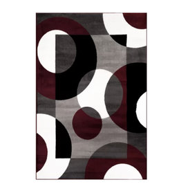 Toomsboro Geometric Burgundy Area Rug