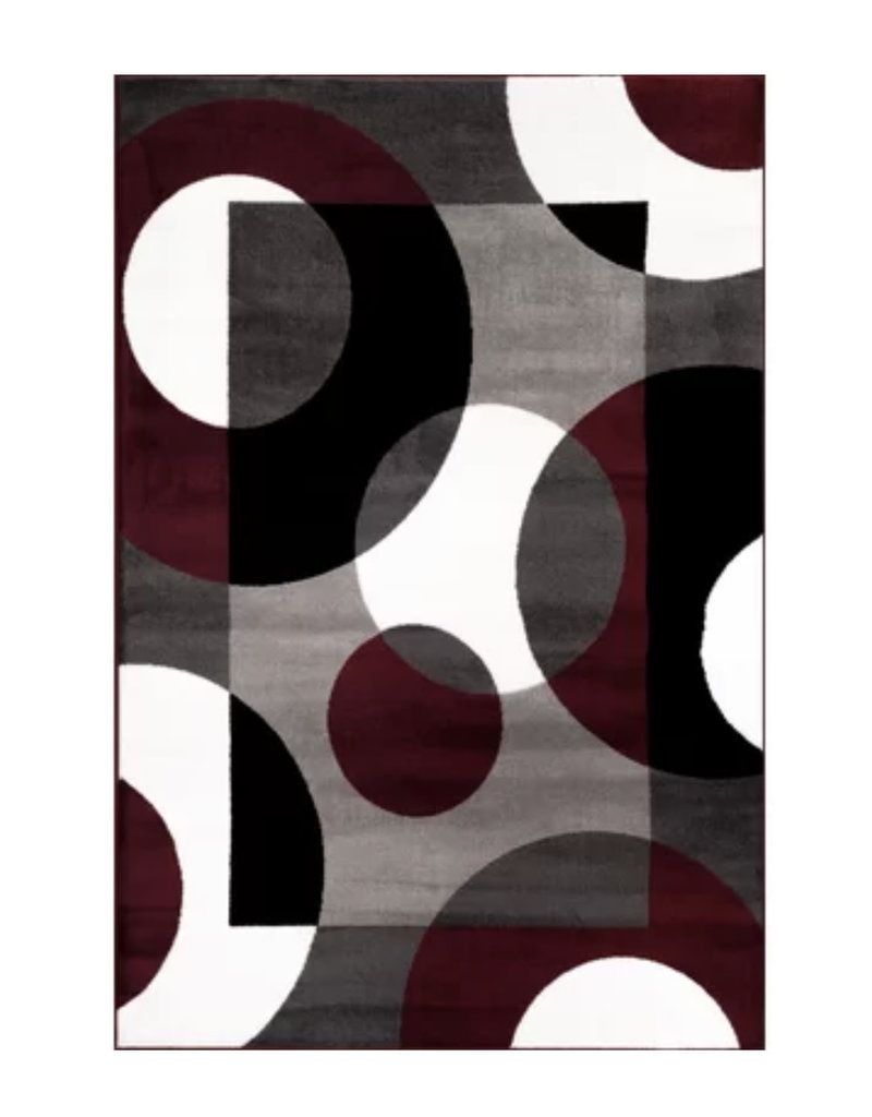 Toomsboro Geometric Burgundy Area Rug