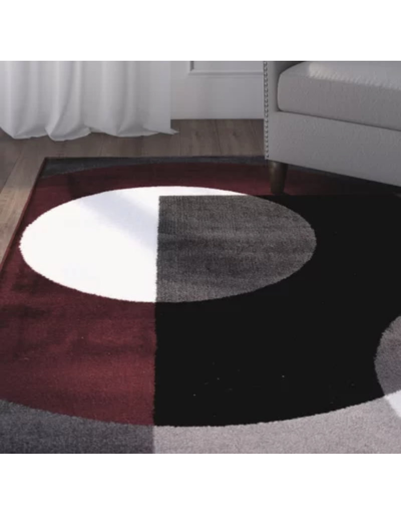 Toomsboro Geometric Burgundy Area Rug