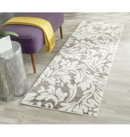 Maritza Floral Dark Grey / Beige Area Rug