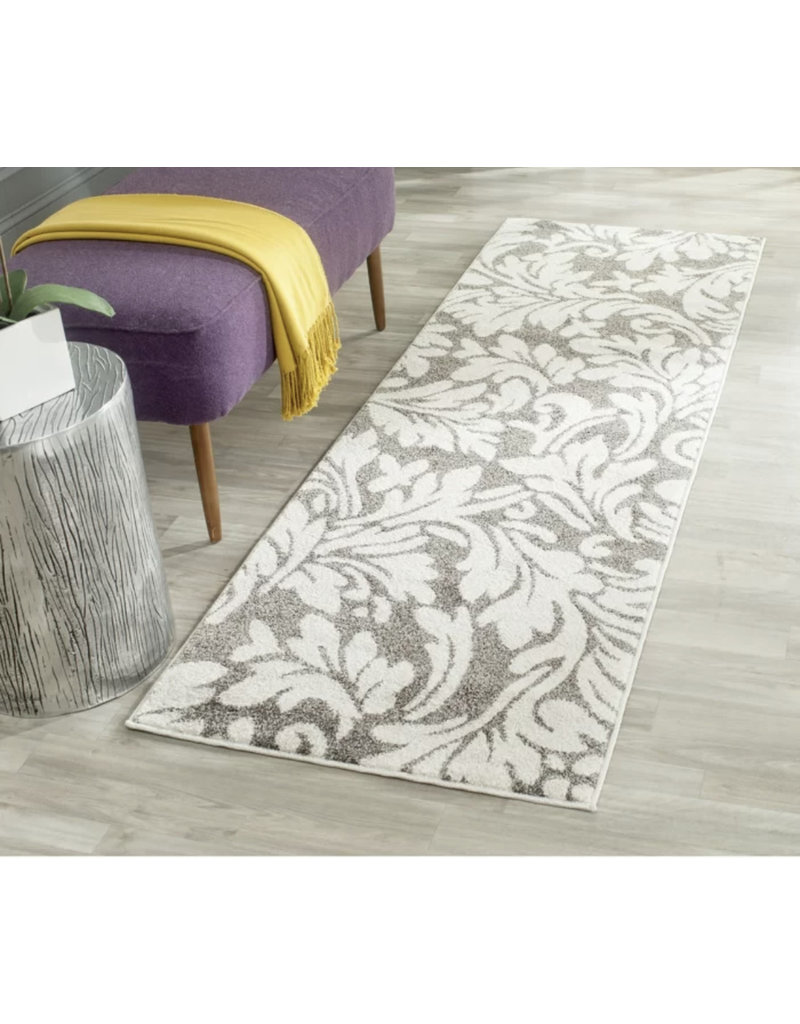 Maritza Floral Dark Grey / Beige Area Rug
