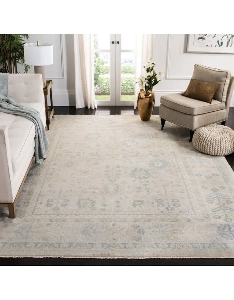 Oushak Hand Knotted Wool Blue Rug