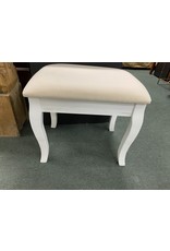White Upholstered Vanity Stool