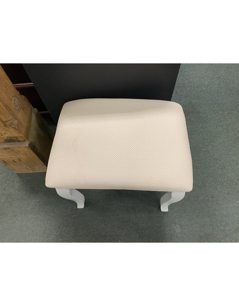 White Upholstered Vanity Stool