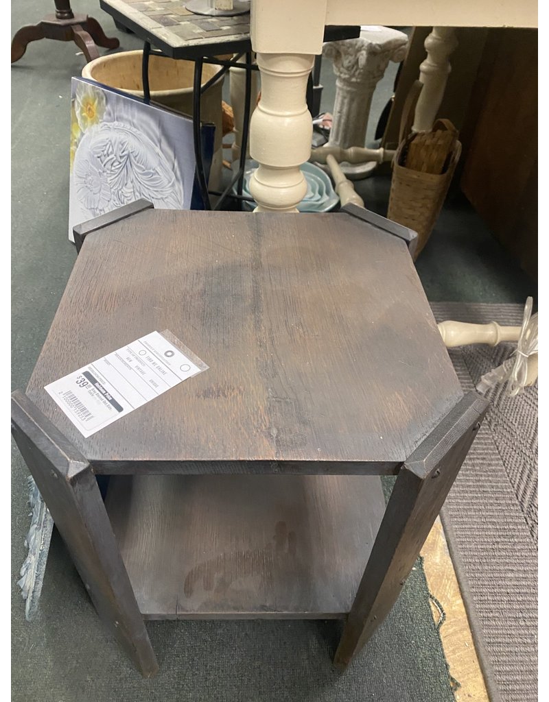Gray Stained Oak Side Table