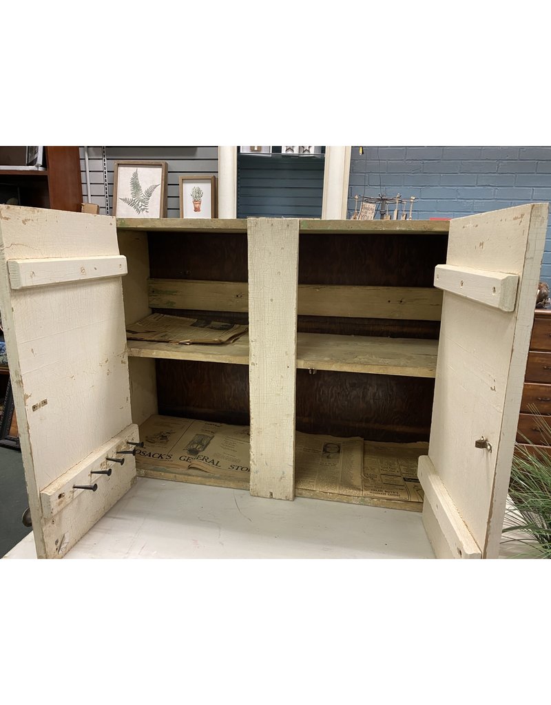 Farm Style White Chippy 2 Door Cabinet