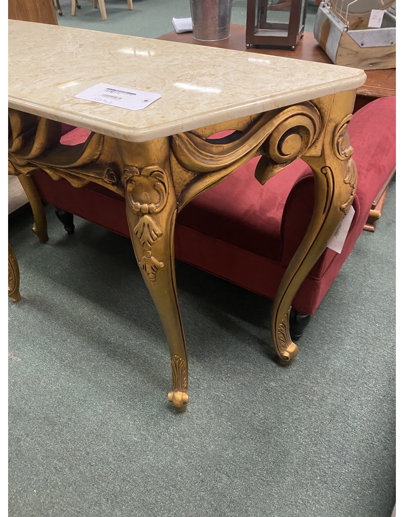 Marble Top Gold Sofa Table