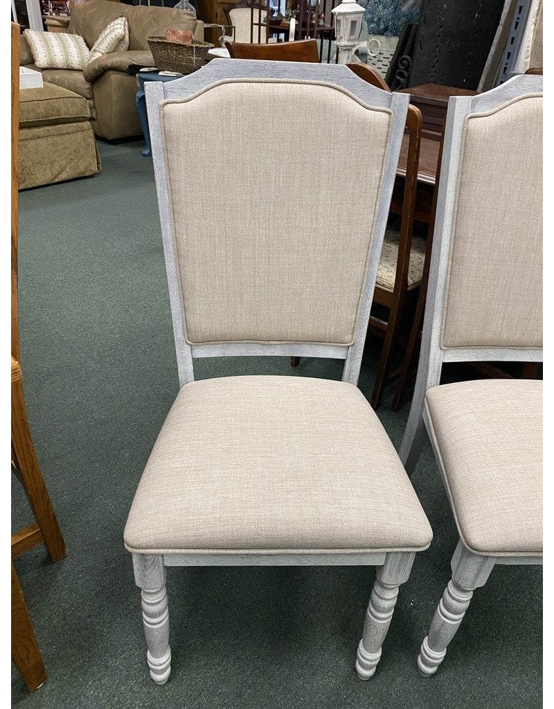 Pair of Gray and Tan Upholstered Chairs