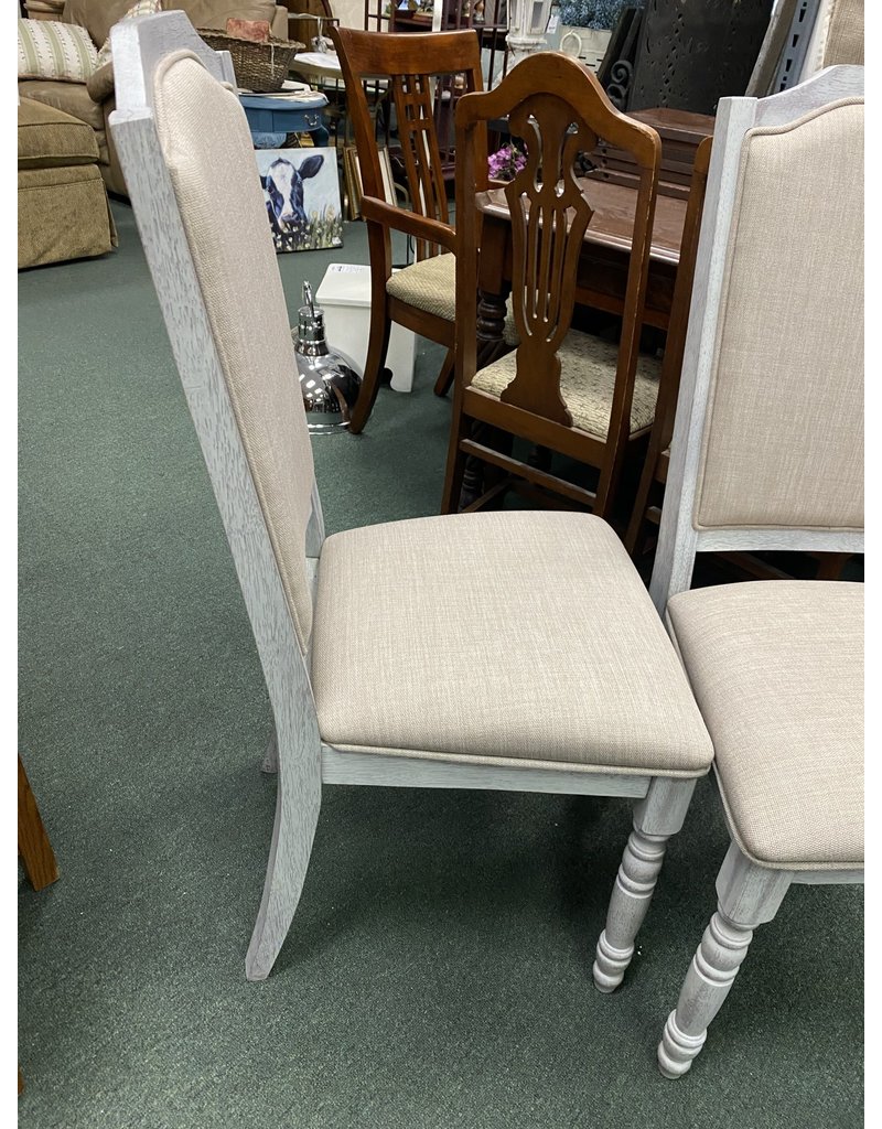 Pair of Gray and Tan Upholstered Chairs