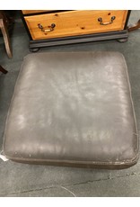 Small Gray Leather Ottoman
