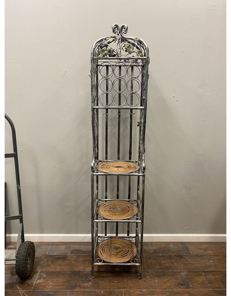 Grape Themed Tall Metal Wine Bottle Stand