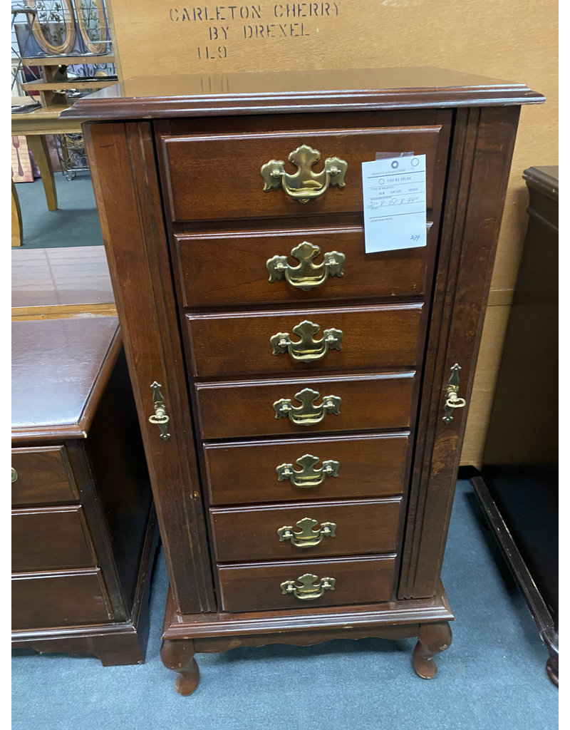 Queen Anne Style Jewelry Chest with 6 Drawers