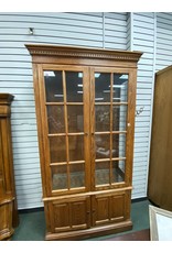Dark Oak Hutch w/ Glass Shelves and Door