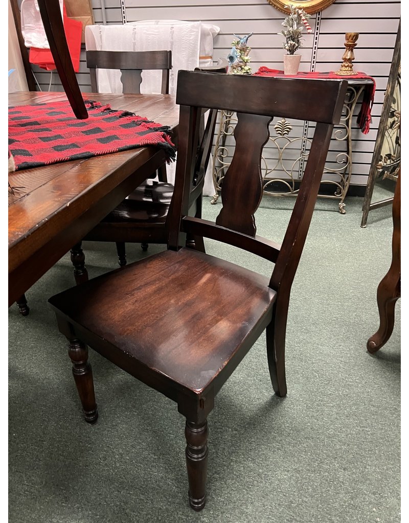 Large Dark Wood Pottery Barn Table w\ 6 Chairs