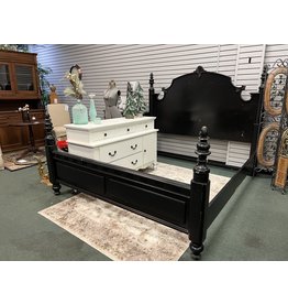 Black Painted King Size Ornate Bed