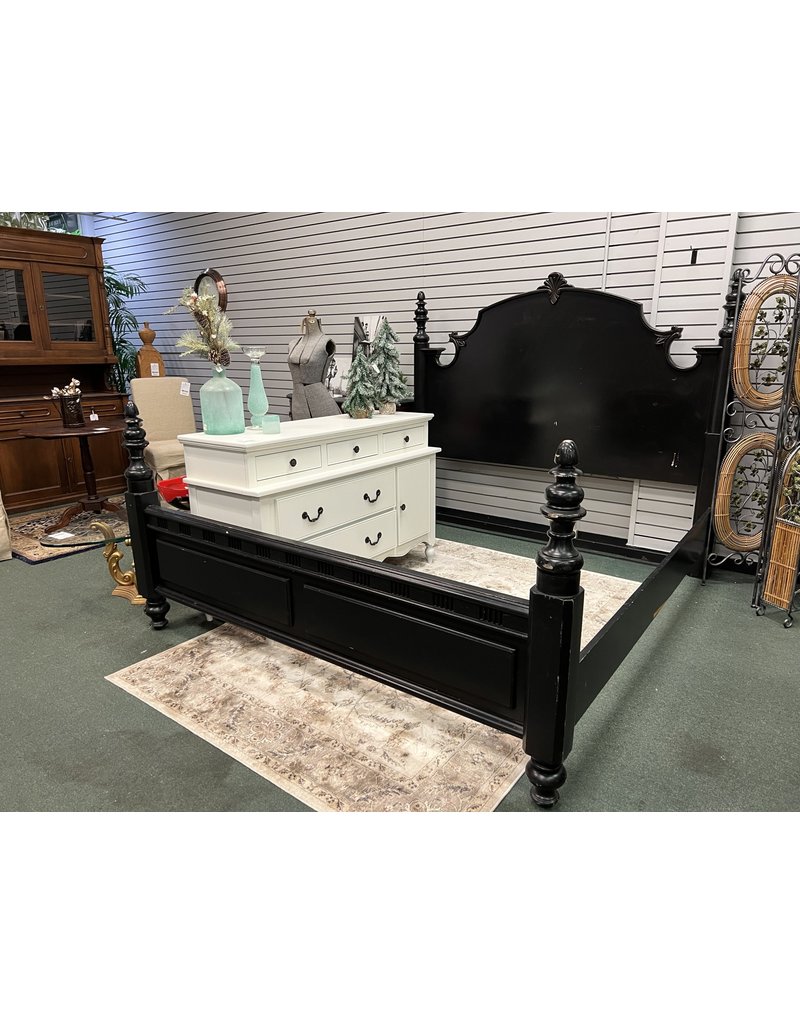 Black Painted King Size Ornate Bed