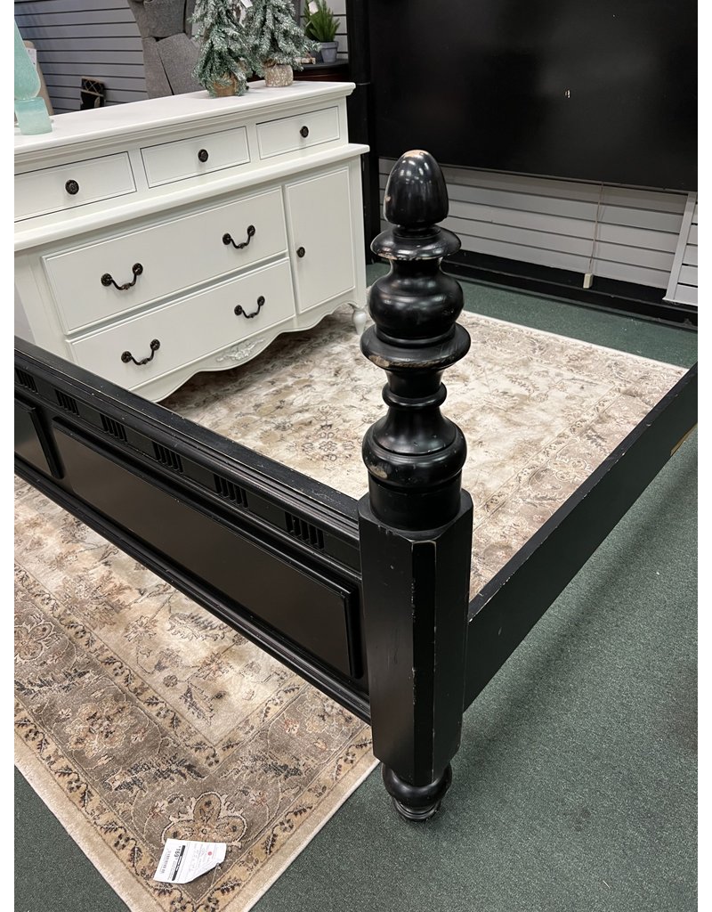 Black Painted King Size Ornate Bed