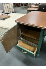 Walnut and Green 1940's Style Desk