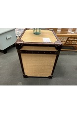 Tan Tunk Style Side Table w/ Storage