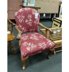 Red Floral Arm Chair