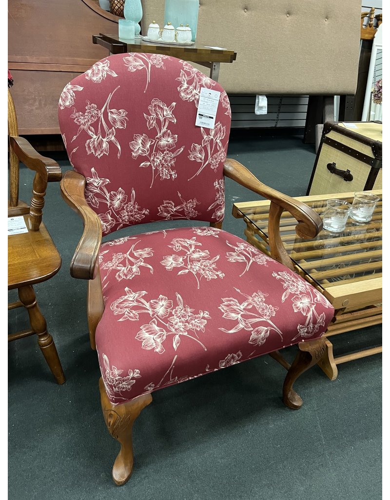 Red Floral Arm Chair