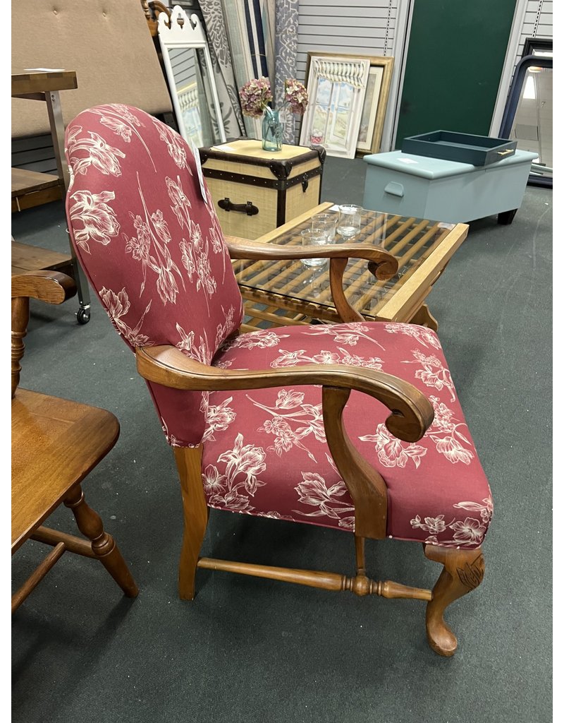 Red Floral Arm Chair