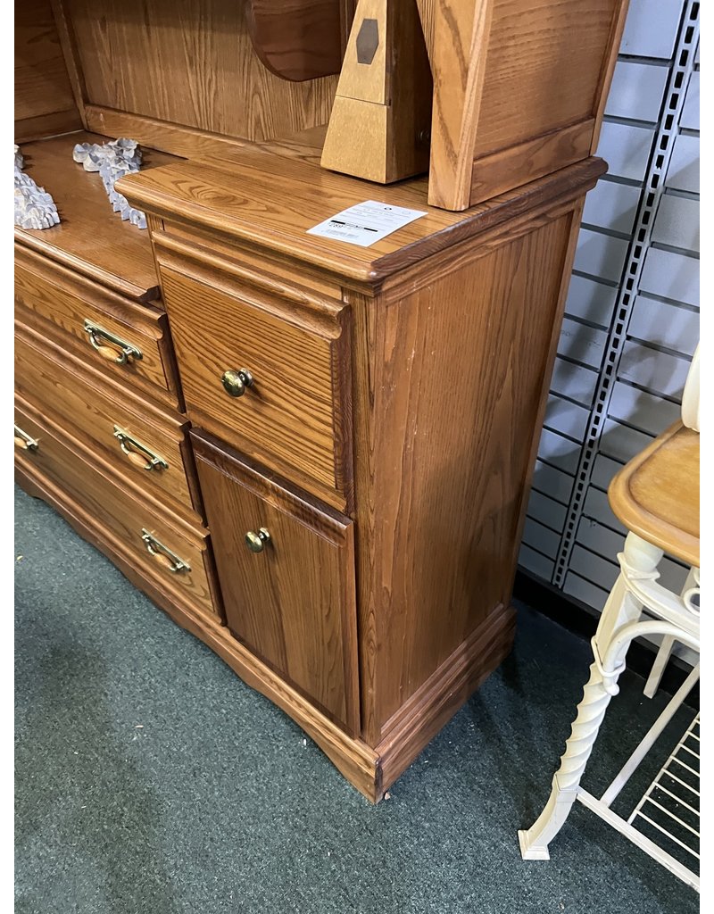 Oak Dresser w/ Hutch Top