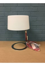 Scarlet Modern Chrome Table Lamp w Glass Shade