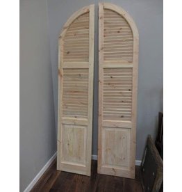 Pair of Tall Arch Top Unfinished Shutters