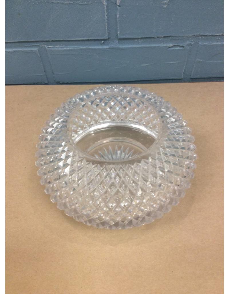 Pressed Glass English Hobnail Rose Bowl